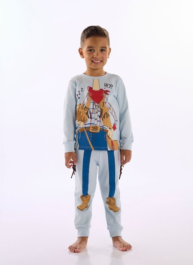 Pijama Infantil Longo em Suedine Premium Azul
