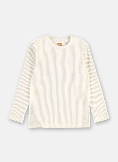 Blusa Confortável Infantil Feminina Manga Longa Off White