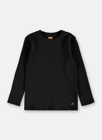 Blusa Confortável Infantil Feminina Manga Longa Preto