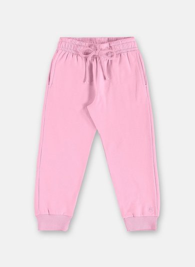 Calça Infantil Menina em Molecotton com Punhos Rosa
