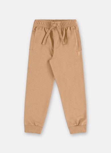 Calça Infantil em Moletom sem Felpa Bege