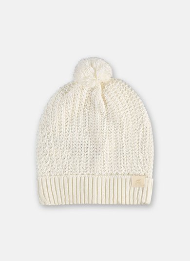 Gorro Unissex Infantil com Pompom Off White