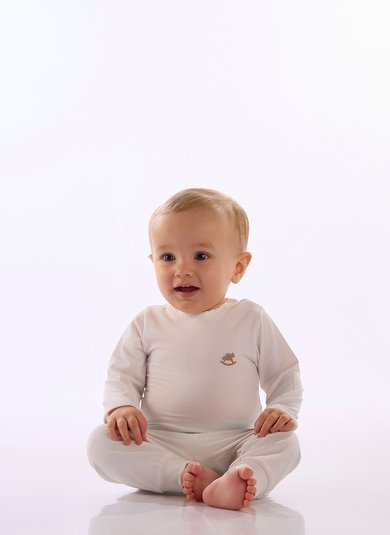 Pijama Bebê Unissex Térmica Off White