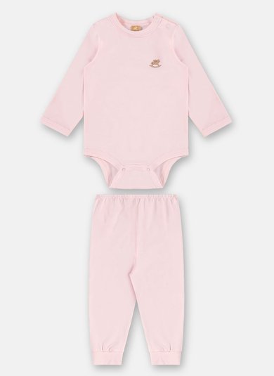 Pijama Bebê Unissex Térmica Rosa