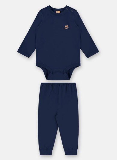Pijama Bebê Unissex Térmica Azul