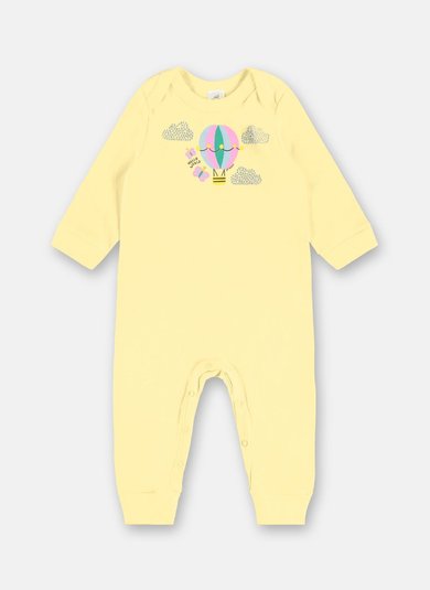 Macacão Essentials Bebê em Suedine Premium Amarelo