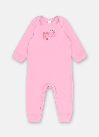 Macacão Essentials Bebê em Suedine Premium Rosa