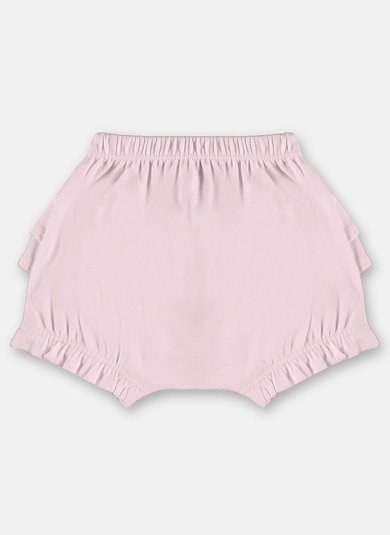 Calcinha Bebê em Suedine Babados Rosa Claro