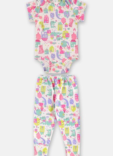 Conjunto Essential Body e Calça Bebê Menina Branco