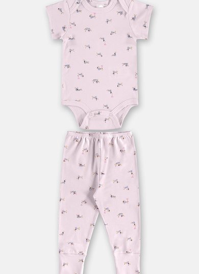 Conjunto Essential Body e Calça Bebê Menina Rosa