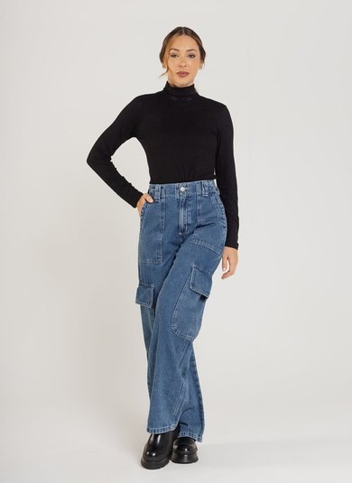 Blusa Manga Longa Feminina (Preto) Just Basic