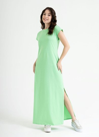 Vestido Longo Básico em Meia Malha (Verde) Just Basic