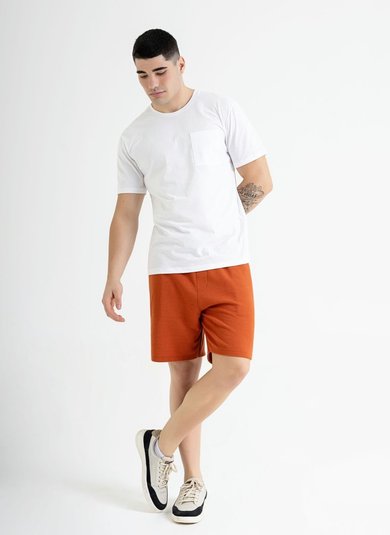 Camiseta Masculina em Meia Malha (Branco) Just Basic