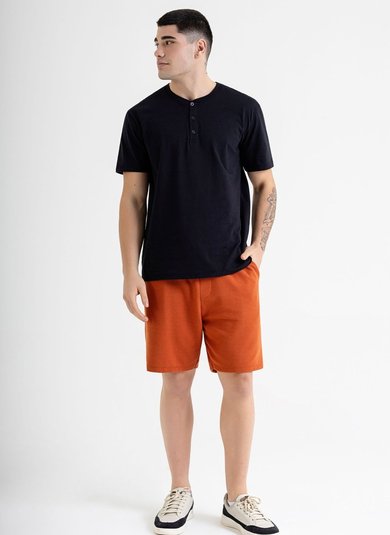 Bermuda Masculina em Moletom Gorgurão (Marrom) Just Basic