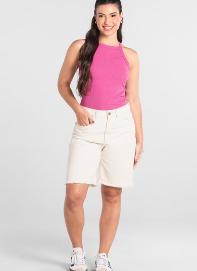 Regata Feminina Adulto em Ribana Canelada Roxo