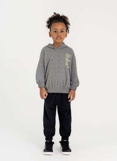 Conjunto Blusão e Calça Infantil para Menino (Cinza) Guloseima
