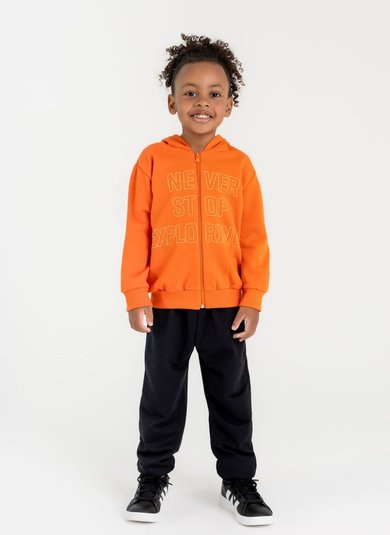 Jaqueta de Moletom Infantil para Menino (Laranja) Guloseima