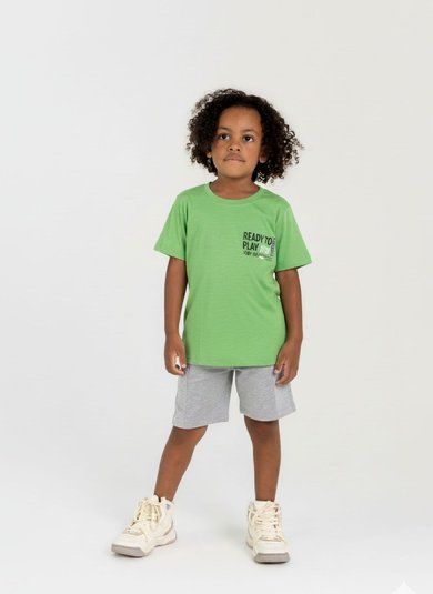 Conjunto com Camiseta e Bermuda para Menino (Verde) Guloseima
