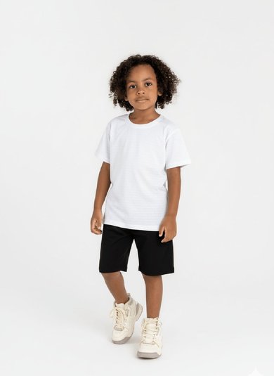 Conjunto com Camiseta e Bermuda para Menino (Branco) Guloseima