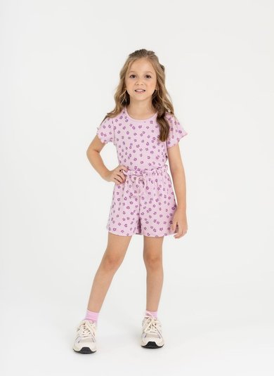 Blusa Infantil em Ribana Estampada (Roxo) Guloseima