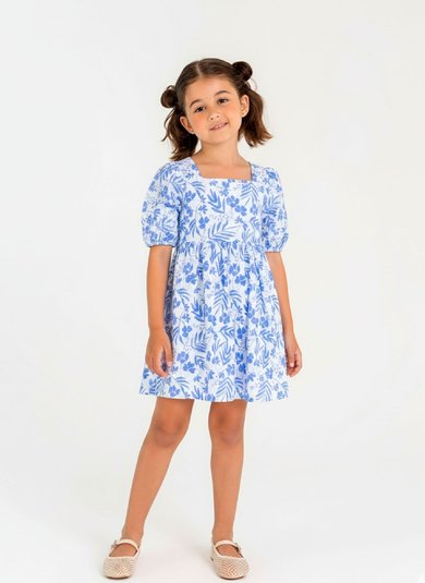 Vestido Infantil em Malha Laise (Azul) Guloseima