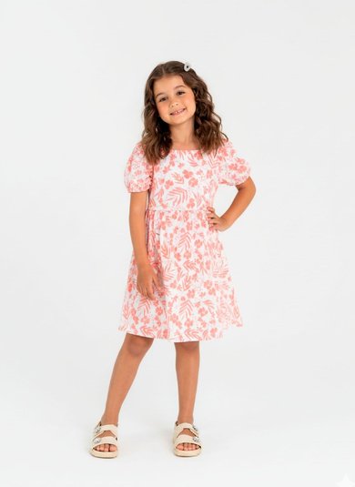Vestido Infantil em Malha Laise (Laranja) Guloseima