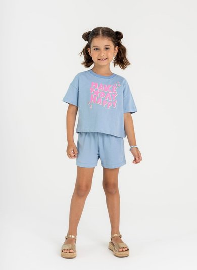 Conjunto Infantil para Menina em Moletinho (Azul) Guloseima