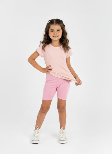 Blusa Infantil em Ribana para Menina (Rosa) Guloseima
