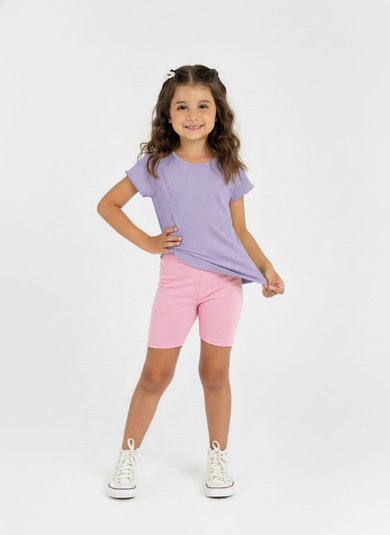 Blusa Infantil em Ribana para Menina (Roxo) Guloseima