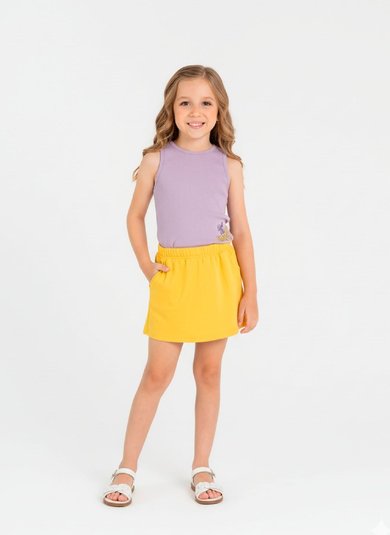 Conjunto com Regata e Short-Saia para Menina (Roxo) Guloseima