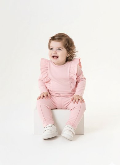 Conjunto para Bebê Menina em Molecotton (Rosa Claro) Guloseima