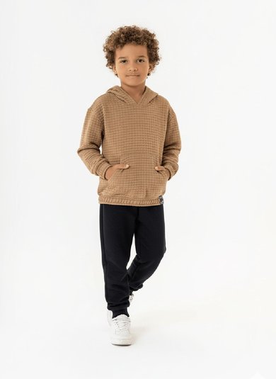 Conjunto Masculino Infantil com Blusão e Calça (Marrom) Guloseima