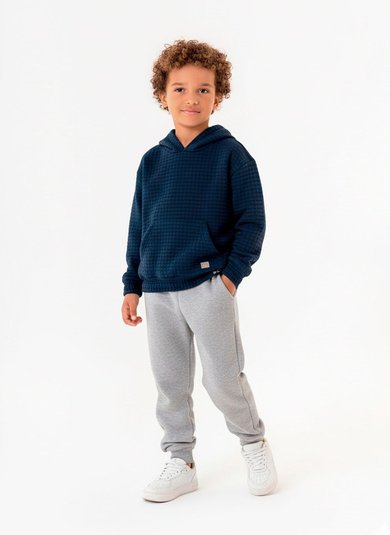 Conjunto Masculino Infantil com Blusão e Calça (Azul Marinho) Guloseima
