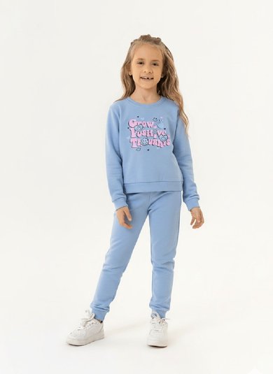 Conjunto Infantil Feminino em Molecotton Sustentável (Azul) Guloseima