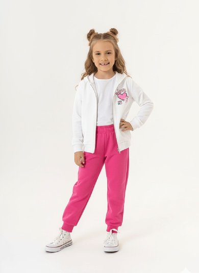 Conjunto Feminino Infantil com Jaqueta e Calça Legging (Off White) Guloseima