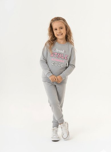 Conjunto Infantil Feminino com Blusão e Calça (Cinza) Guloseima