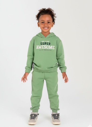 Conjunto Blusão e Calça Infantil Masculino (Verde) Guloseima