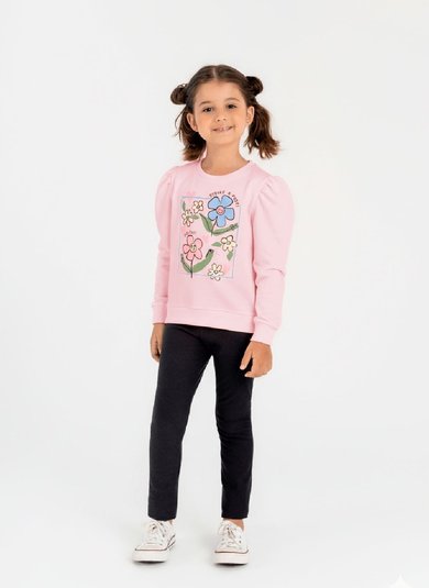 Conjunto Blusão e Calça Legging Infantil (Rosa) Guloseima