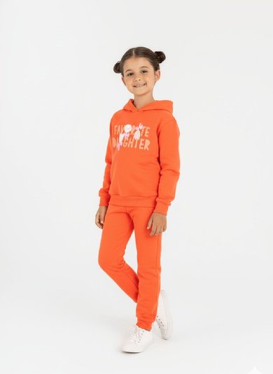 Conjunto Infantil Feminino com Blusão e Calça (Laranja) Guloseima