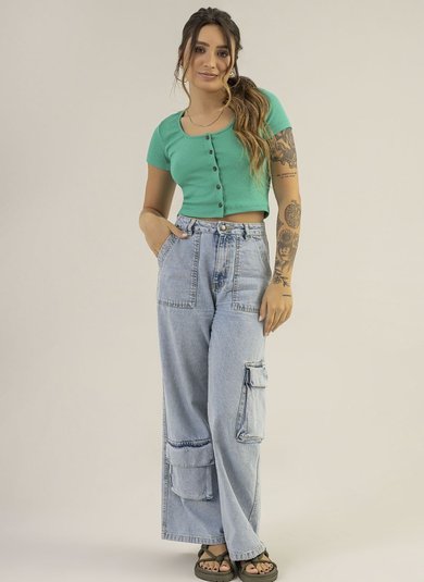 Blusa Cropped Adulto em Ribana (Verde) The Philippines