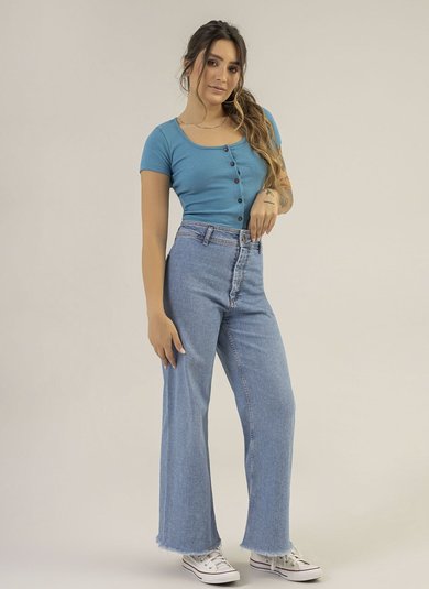 Blusa Cropped Adulto em Ribana (Azul) The Philippines