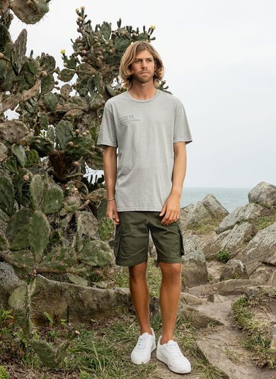 Camiseta Masculina com Mangas Curtas (Cinza) The Philippines