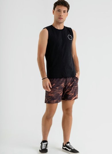 Regata Masculina em Meia Malha Básica (Preto) The Philippines