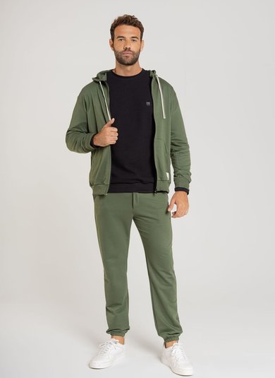 Jaqueta Básica Masculina em Moletom sem Felpa (Verde) The Philippines