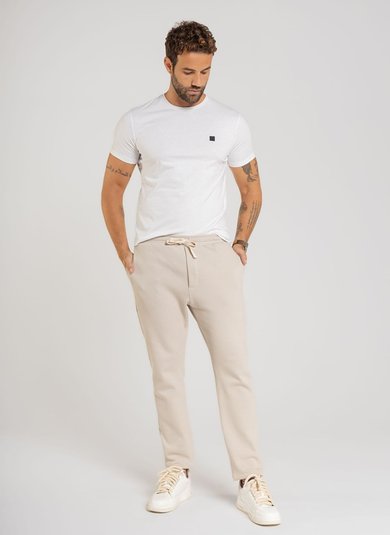 Calça Masculina em Malha Alfaiataria com Elastano (Bege) The Philippines