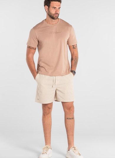 Camiseta Masculina Manga Curta em Algodão (Marrom) The Philippines
