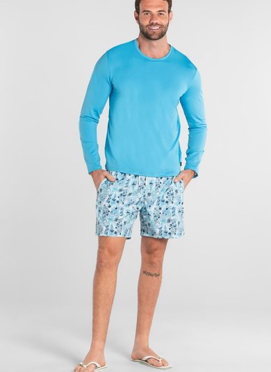 Camiseta Masculina UV DRY Proteção Solar FPS +50 (Azul Claro) The Philippines
