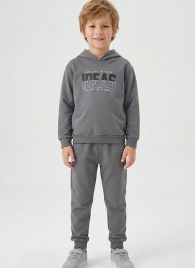 Conjunto para Menino de Blusão com Capuz e Calça (Cinza) Guloseima