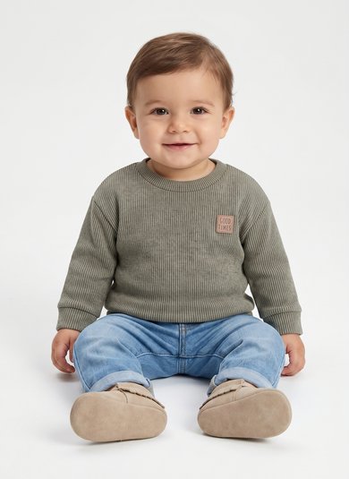 Blusão Bebê Menino em Malha Tricot (Verde) Guloseima