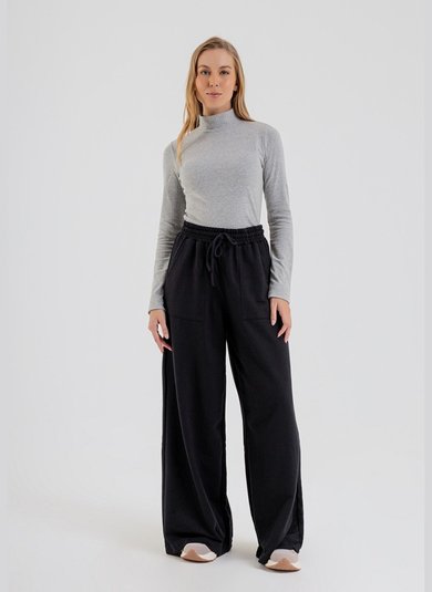 Blusa Básica Manga Longa Feminina Adulto (Cinza) Just Basic